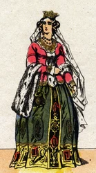 Ritratto di Giovanna di Borbone (1337-1378), moglie di Carlo V di Francia.