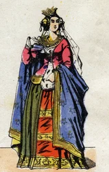 Ritratto di Giovanna di Borgogna (ca. 1291-1330), moglie di Filippo V di Francia. (Dinastia Capetingia).