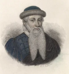Ritratto di Johannes Gensfleisch detto Gutenberg (1394/99-1468), tipografo tedesco. In "Portraits of Useful Men"