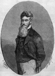 Ritratto di John Brown (1800-1859), attivista americano contro la schiavitù. Incisione in "Le Monde Illustré" n°140 del 17 dicembre 1859.