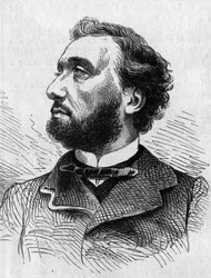 Ritratto di Léon Gambetta (1838-1882), politico francese. Incisione in "Le Monde Illustré" n. 634 del 5 giugno