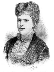 Ritratto di Maria Pia, Regina del Portogallo (1847-1911). Incisione in "Le Monde Illustré", 22 maggio 1886.