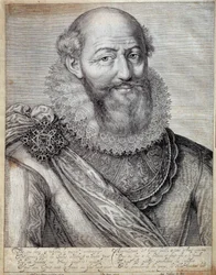 Ritratto di Maximilian di Bethune, Duca di Sully (1560-1641). Incisione del XVII secolo. Pau, Museo del Castello