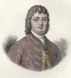 Ritratto di Nicolas Roze detto il Cavaliere Roze (1675-1733), militare e governatore francese. in "Portraits des Hommes Useful"