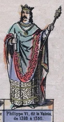 Ritratto di Filippo VI di Francia, noto come Filippo di Valois (1294-1350) (dinastia dei Capetingi). Illustrazione fine XIX secolo