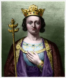 Ritratto di Filippo V il Lungo (1294-1322), Re di Francia - in "Histoire des Francais" di Lavallee, incisione, sd.