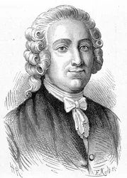 Ritratto di Pierre Joseph Macquer (1718 - 1784), chimico e medico francese - in "Album della Scienza; studiosi illustri; Grandi scoperte" 1896
