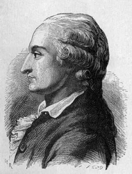 Ritratto di Pilâtre de Rozier (1756 - 1785), fisico e aeronautico francese (primo viaggio in mongolfiera) - in "Album della Scienza; illustri scienziati; Grandi scoperte" 1896