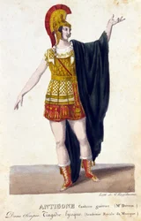 Ritratto di Prosper Derivis (1808-1880) nel ruolo di Antigone nella tragedia lirica Olympia di Gaspare Spontini (1774-1851) compositore italiano
