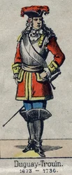 Ritratto di René Duguay Trouin (Duguay-Trouin) (René Trouin du Gué detto) (1673-1736) marinaio francese. Immagine di Epinal della fine del XIX secolo