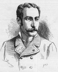 Ritratto di Roberto Ivens (1850-1898) esploratore portoghese, in Le Monde Illustré