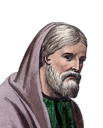 Ritratto di San Gregorio di Tours (538-594), storico francese e vescovo di Tours