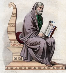 Ritratto di San Gregorio di Tours (538-594), storico francese e vescovo di Tours