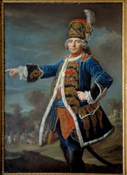 Ritratto di Simon Claude de Grassin de Glatigny (? -1776) Dipinto della scuola francese. 1744 Parigi, Museo dell