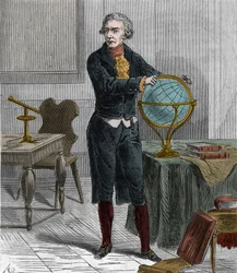 Ritratto di Sir Friedrich Wilhelm Herschel (1738-1822), astronomo e fisico britannico-tedesco - Ritratto di William Herschel astronomo britannico di origine tedesca - Incisione in "Sciences à la portée de tous - physique et chimie populaires" di Alexis Cle