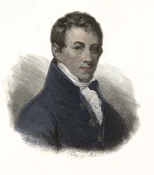 Ritratto di Sir Humphry Davy, chimico e fisico inglese. In "Portraits of Useful Men"