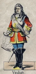 Ritratto di Vauban Sébastien le Prestre (1633-1707), maresciallo di Francia. Immagine di Epinal della fine del XIX secolo. Collezione privata