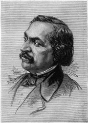 Ritratto di Victor Séjour (1816-1874), autore drammatico francofono americano. Incisione in "Le Monde Illustré" n.912 del 3 ottobre