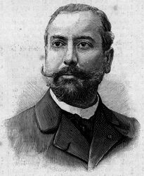 Ritratto di Victor Theophile Liotard (1858-1916), farmacista francese ed esploratore coloniale. Incisione in "Journal des Voyages" del 29 gennaio