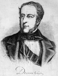 Ritratto di William Spencer Cavendish (1790-1858), Duca di Devonshire. Incisione in “Le Monde Illustré” n°45 del 20 febbraio 1858.