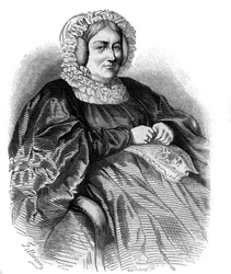 Ritratto della Marchesa de La Rochejaquelein (nata Marie Louise Victoire de Donnissan), scrittrice francese. Incisione del 1858