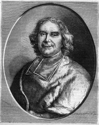 Ritratto del cardinale Andre Hercule de Fleury (1653-1743), cardinale, primo ministro di Luigi XV. Incisione in “Histoire des Papes-Rois-Queen and Empereurs a travers les siècles” di Maurice Lachatre