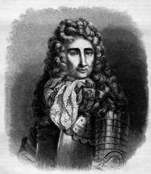 Ritratto del maresciallo di Catinat (Nicolas de Catinat de La Fauconnerie) (1637-1712), militare francese. Incisione del 1868 dopo Hire