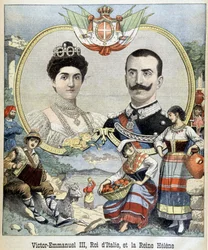 Ritratti in medaglione di Vittorio Emanuele III ed Elena del Montenegro, sovrani d