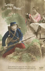 Cartolina raffigurante una lettera di un Poilu, 1914-18