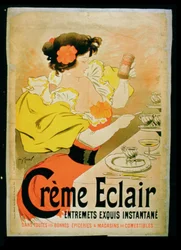 Poster pubblicitario per Creme Eclair Instant Dessert