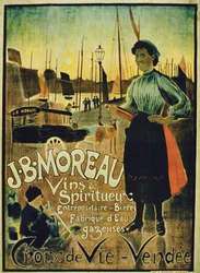 Poster pubblicitario per Croix de Vie, prodotto da J.B. Moreau, Vandea