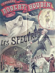 Poster pubblicitario per Fantasmi e la Casa del Diavolo al Teatro Robert-Houdin, Parigi, c.1870