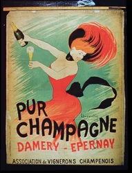 Poster pubblicitario per Pur Champagne, da Damery, Epernay