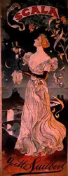 Poster pubblicitario di uno spettacolo di Yvette Guilbert, alla Scala, Parigi