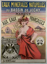 Poster pubblicitario delle acque minerali naturali del bacino di Vichy