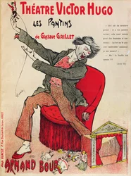 Manifesto per Les Pantins di Gustave Grillet al Théâtre Victor Hugo, fine XIX secolo