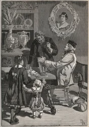Potichomy, un processo del XIX secolo per imitare i vasi di porcellana dalla Cina e dal Giappone. Incisione del 1880 in 