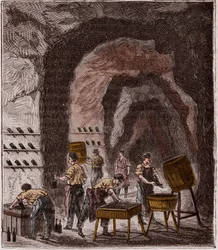 Produzione di champagne - Incisione in 