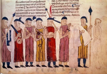 Punizione del colpevole. Miniatura dal manoscritto Costumi di Tolosa