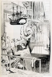 Burattinai dietro le quinte del Chat Noir, cabaret parigino - in "Le Monde illustré" del 28/01/1888