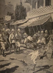 Ribellione a Bombay, illustrazione da Le Petit Journal: Supplement illustre, 1898