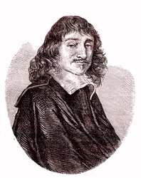 Rene Descartes, fisico, matematico, filosofo francese. 1865 (incisione)