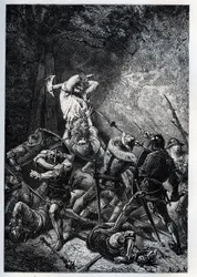 Rappresentazione del Grand Ferré (ca. 1330-ca. 1358) eroe piccardo della Guerra dei Cent