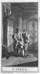 Rappresentazione di una scena della commedia "L