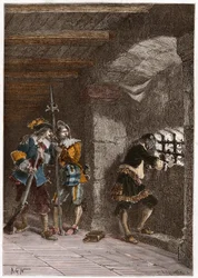 Rappresentazione della Maschera di Ferro (morto nel 1703) imprigionato sull