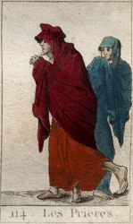 Rappresentazione delle Preghiere (o Liti), figlie di Giove, sotto forma di donne anziane, zoppe e umili. Da 