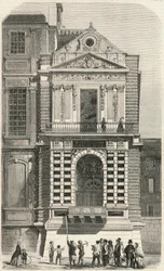 Restauro delle finestre conosciute come Carlo IX al Louvre nel XIX secolo - Incisione in "Tableau-de-Paris" di Edmond Texier 1852
