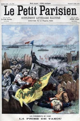 Rivolta dei Boxer (1898-1900): Gli alleati catturano Takou in Cina - in "Le Petit Parisien"