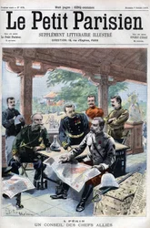 Rivolta dei Boxer: un consiglio dei comandanti alleati (francesi, russi, americani, inglesi, giapponesi) (CONSIGLIO DI GUERRA ALLEATO) - in «Le Petit Parisien»