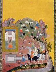 Cavaliere e il suo harem, illustrazione per Le Mille e una Notte, 1895